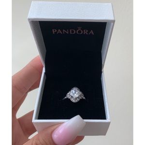 Pandora Crystalized Floral Fancy Ring - Size 52